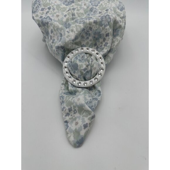 Scarf Clip T-Shirt Tee Ring Buckle Set 4 Vtg 1990s Plastic Heart Rhinestone - Picture 5 of 9